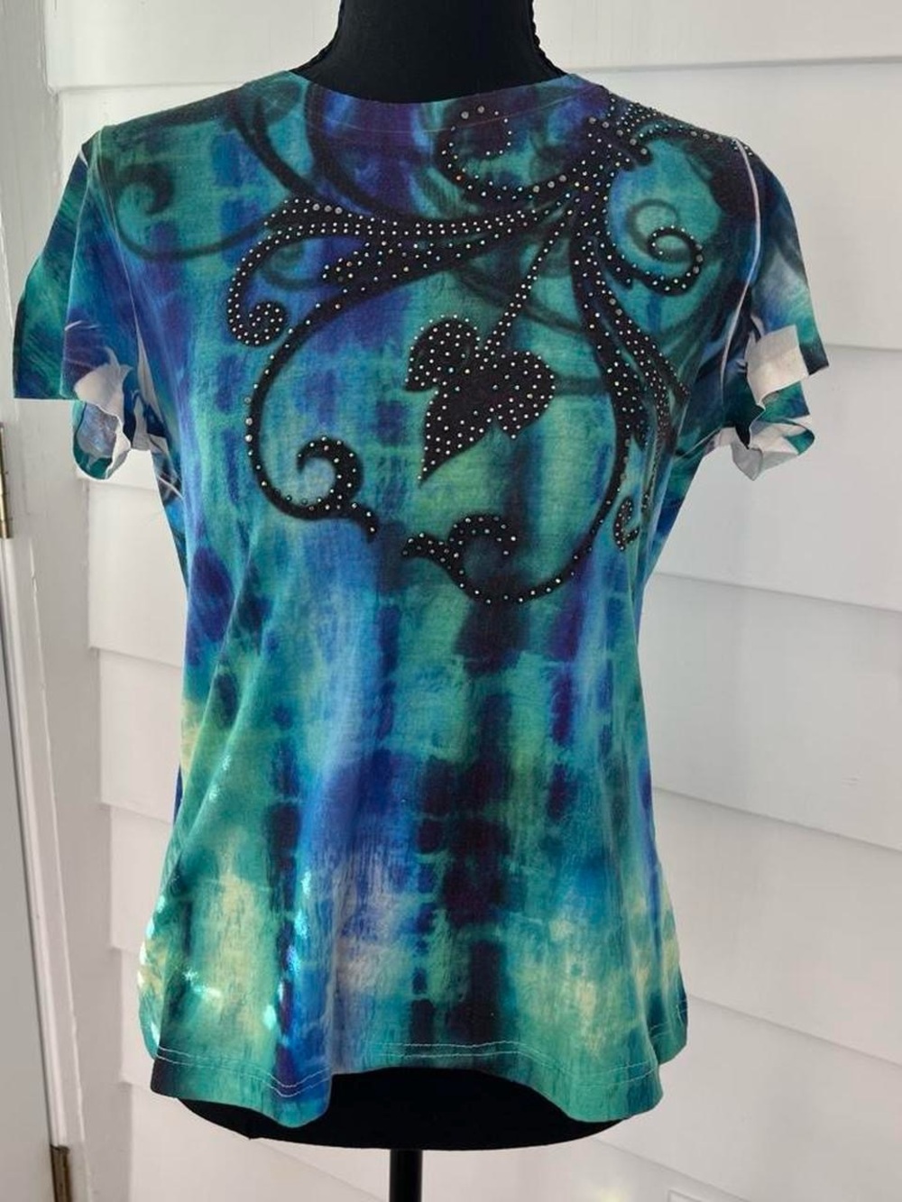 Y2K euro summer rhinestone baby tee